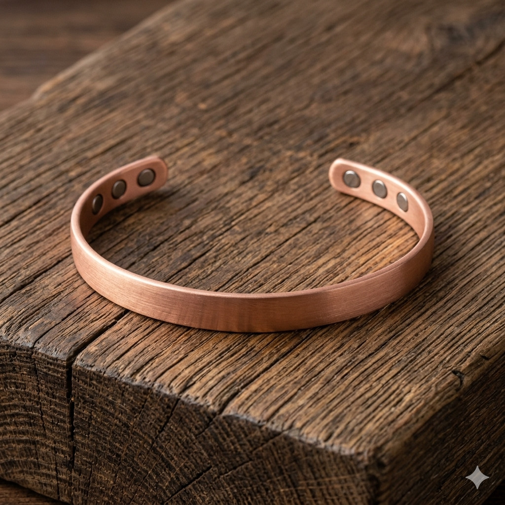 Pure Copper Magnetic Flat Bracelet Arthritis Pain Therapy Men Women Cuff