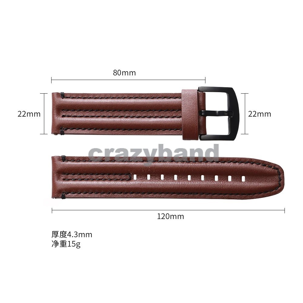 20mm 22mm 24mm Quick Release Genuine Leather Watch Strap Band for Men Wristband
