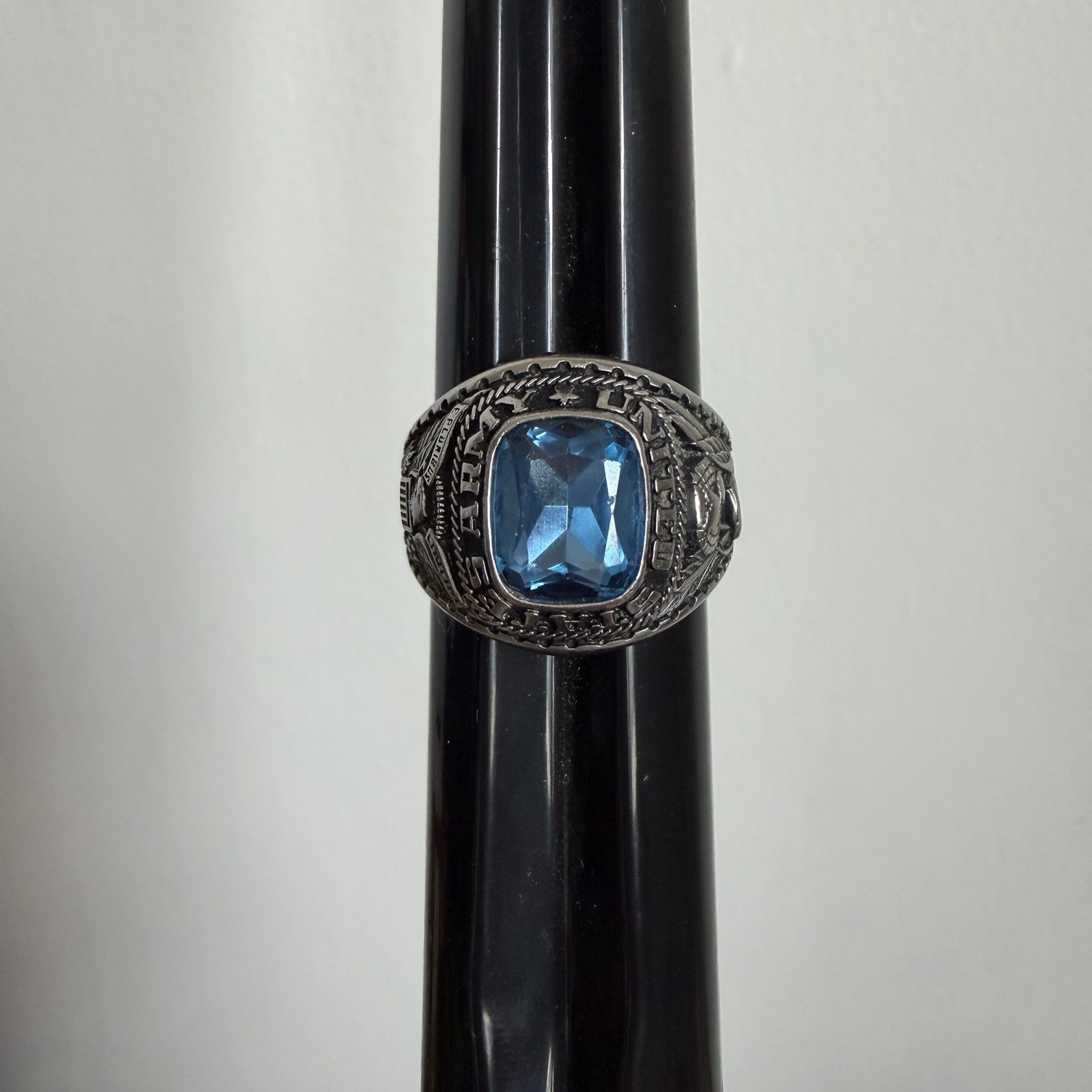 Vintage Jostens United States Army Class Ring Blue Stone Approx Size 12