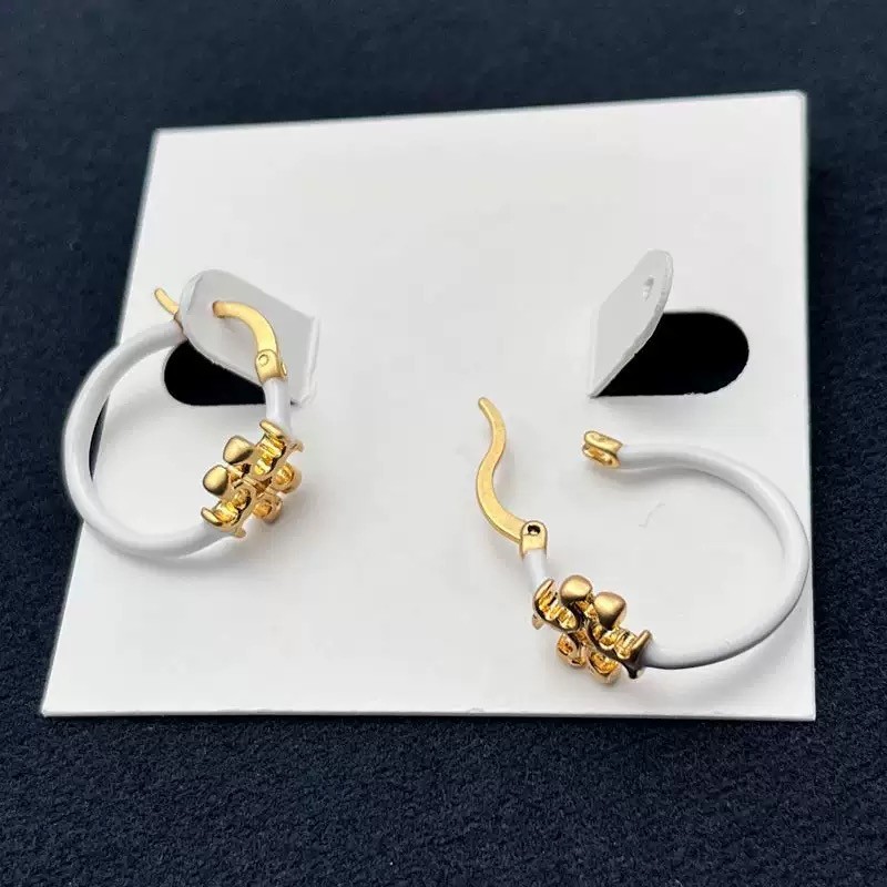 New Tory Small Eleanor white & Gold hoop Earrings with paper plated with Jewelr