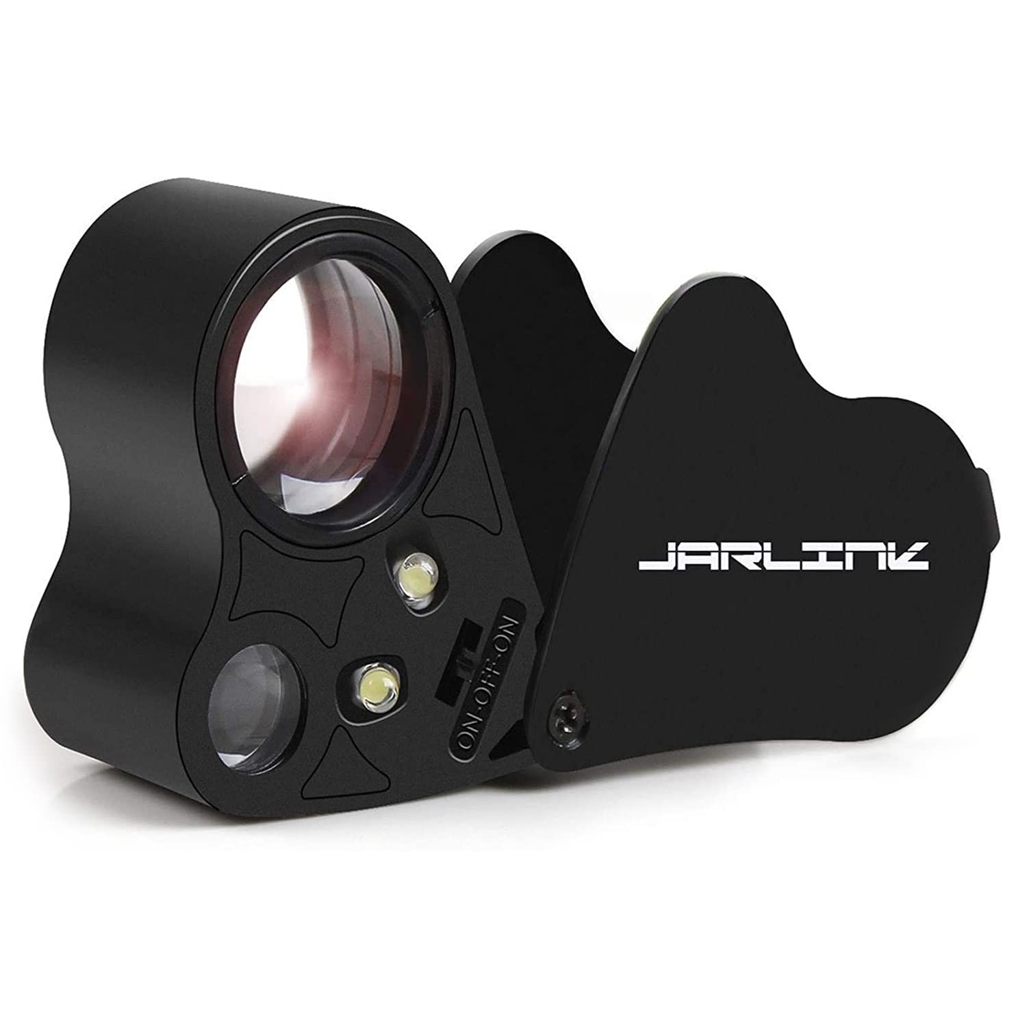 30X 60X Jewelers Magnifier Loupe Dual Lens Illuminated Foldable For Gems Coins