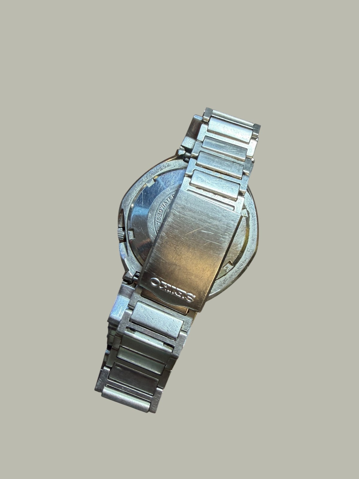 Vintage Seiko Automatic 17 Jewels Blue Dial Day Date Stainless Steel Wristwatch