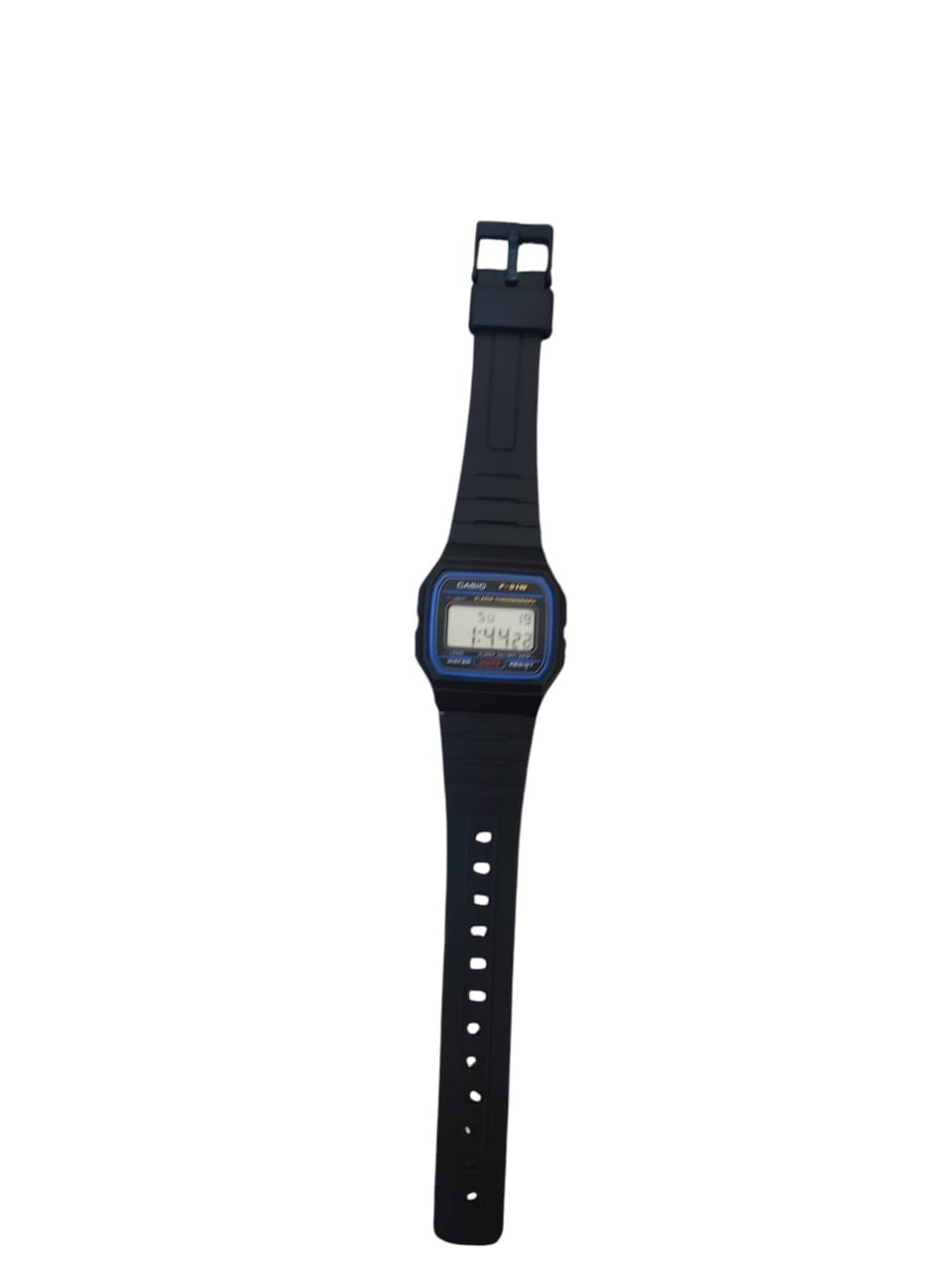 Casio F-91W Digital Watch 593 Black Resin Alarm Chronograph Tested Works