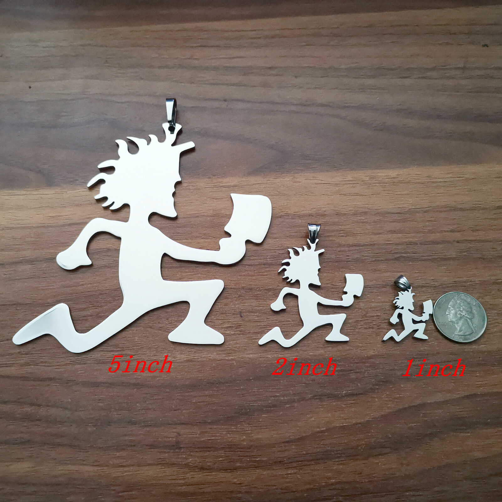 1IN 2IN 5IN Hatchetman Twiztid ICP charm stainless steel pandent none chain