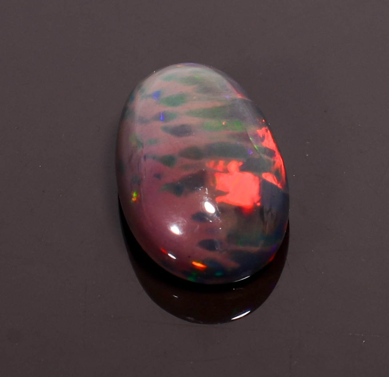 4.85 Ct Natural Black Ethiopian Opal Oval Shape Cabochon Loose Gemstone 15X10X6m