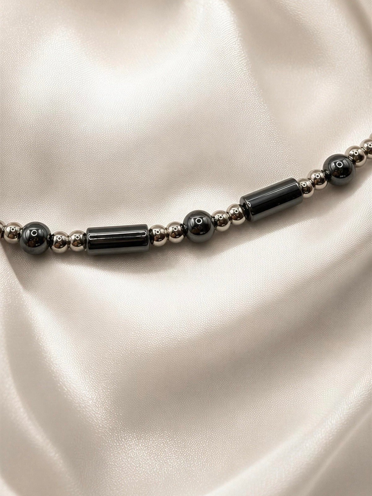 Polished Hematite • Stainless Steel Ankle Bracelet • Plus Size Available