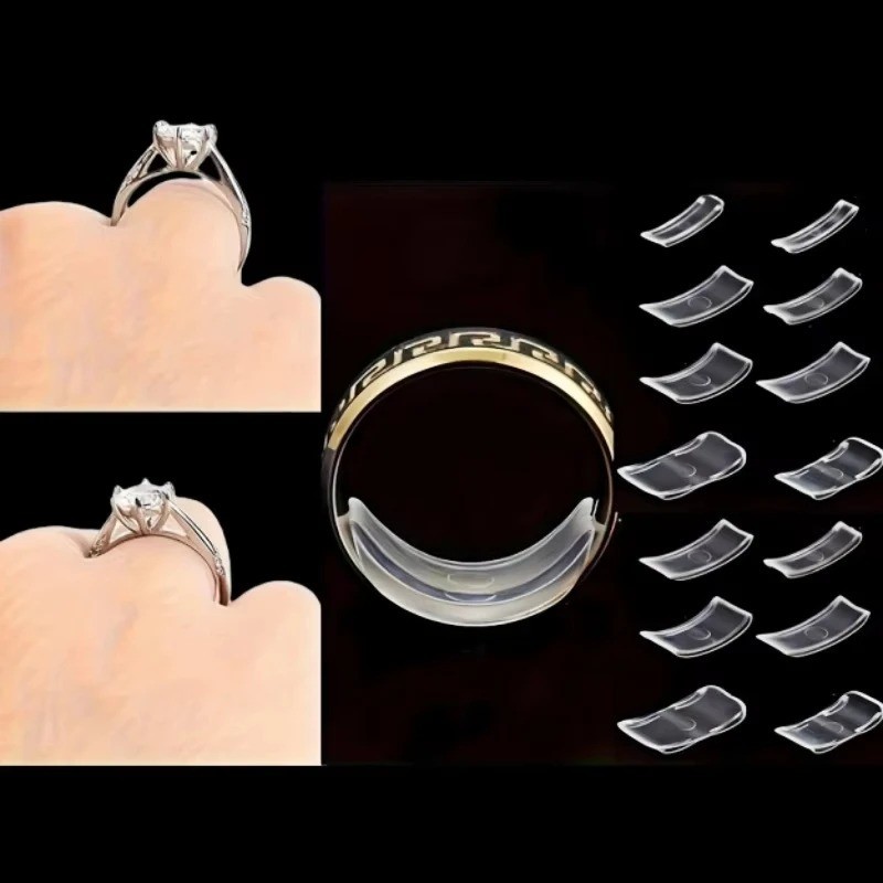 8 Sizes Clear Silicone Ring Sizer Invisible Adjuster Anti-Loss for Loose Rings