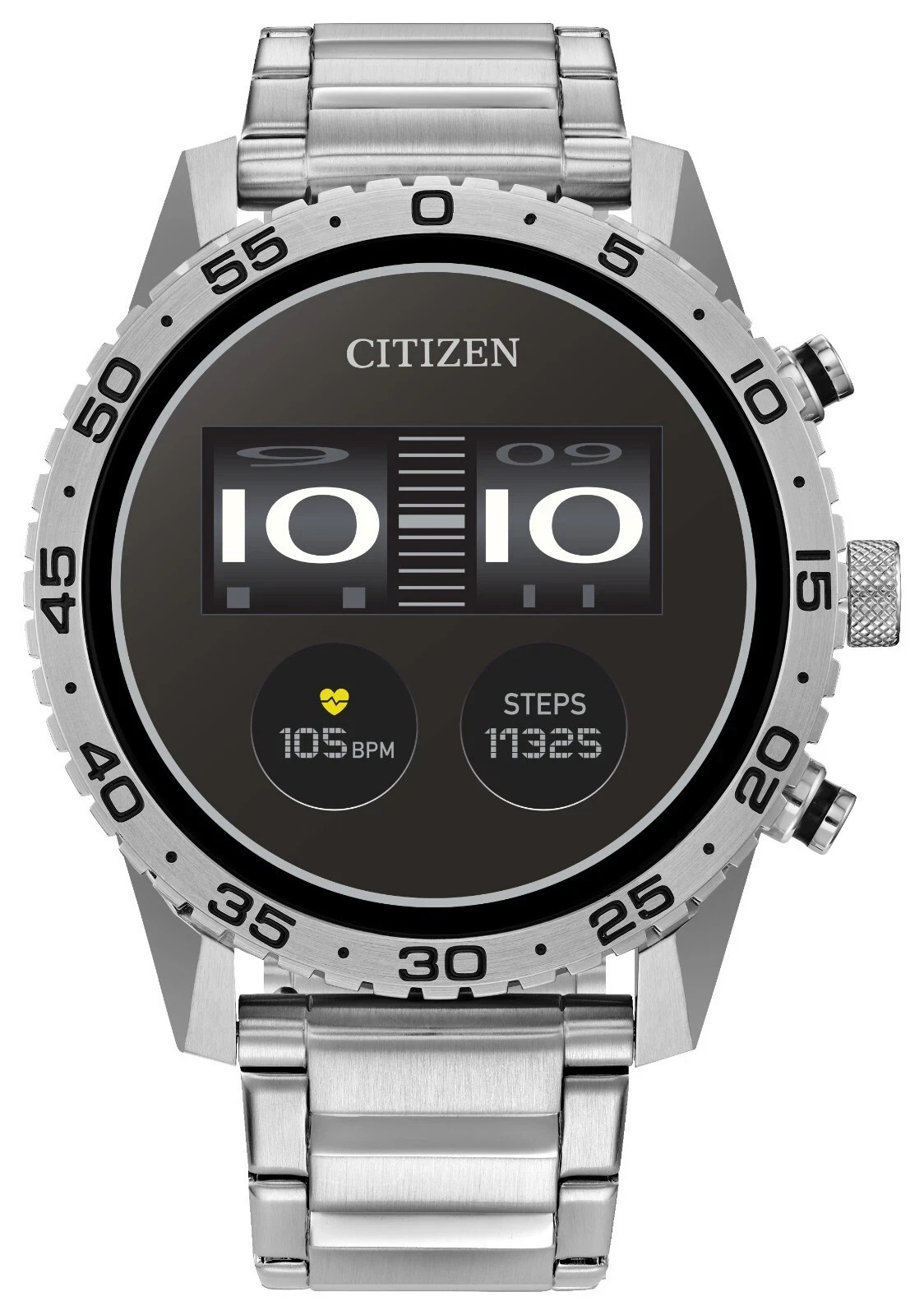 Citizen CZ Touchscreen Silver Stainless Steel Smart Watch 44MM MX1010-59X NEW