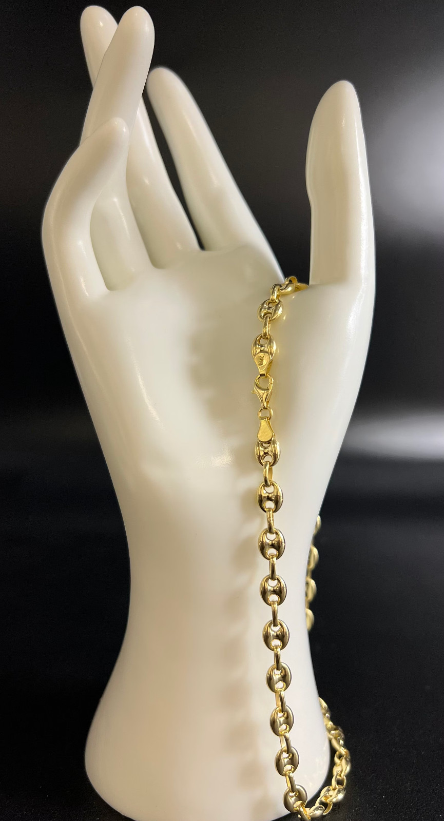 14K Real Gold Puffed Mariner Bracelet, 14K Gold 4.5mm – 9mm Puffed Mariner