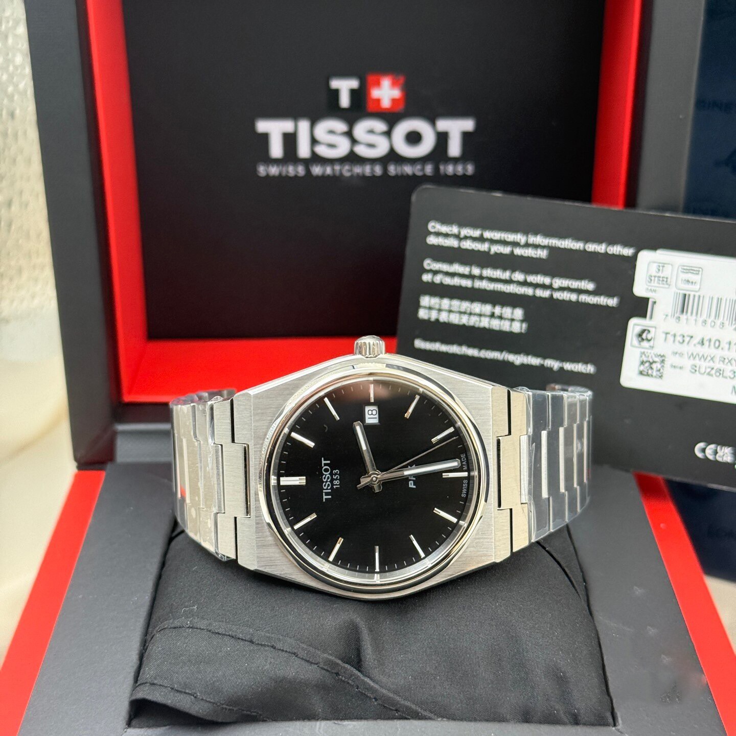 Tissot PRX/316L Quartz Black New Watch 40mm Men’s Steel Watch T137.410.11.051.00