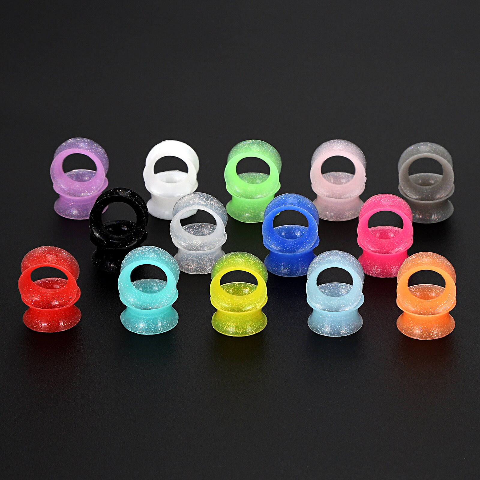 10-100pcs Silicone Flesh Tunnels Earskin-Thin Ear Gauges-Soft Expander 2g-3/4”