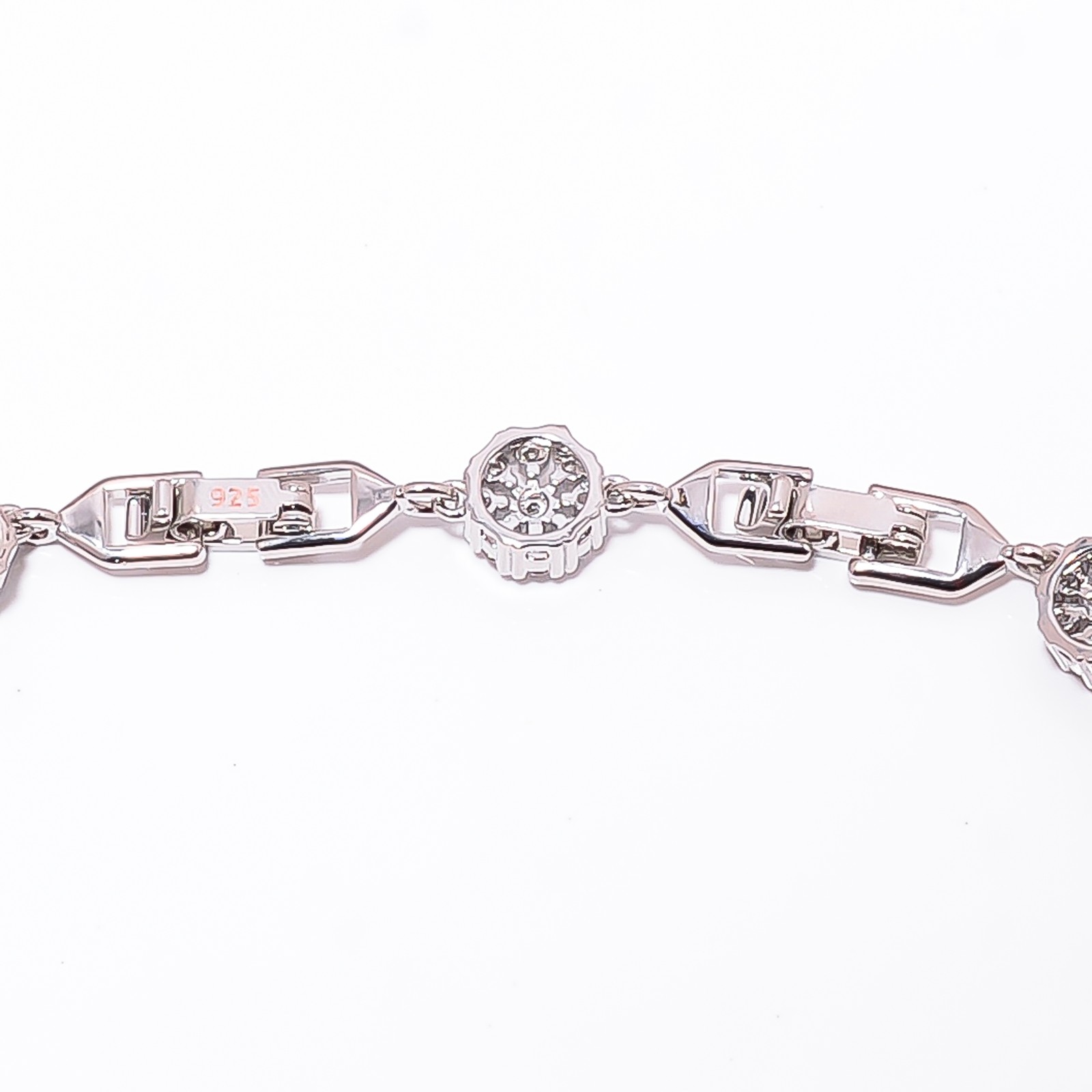Pink Sapphire -Simulated, CZ 925 Sterling Silver Adjustable Bracelet 7-8″ B7825