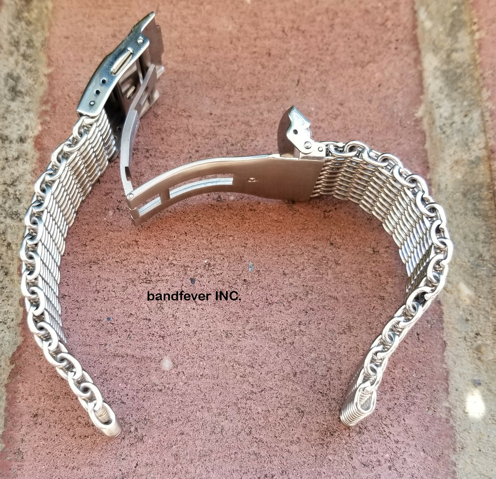 CLEARANCE 20mm ALL Brushed Shark Stainless Steel Mesh Watch Band W/ Solid Buckle