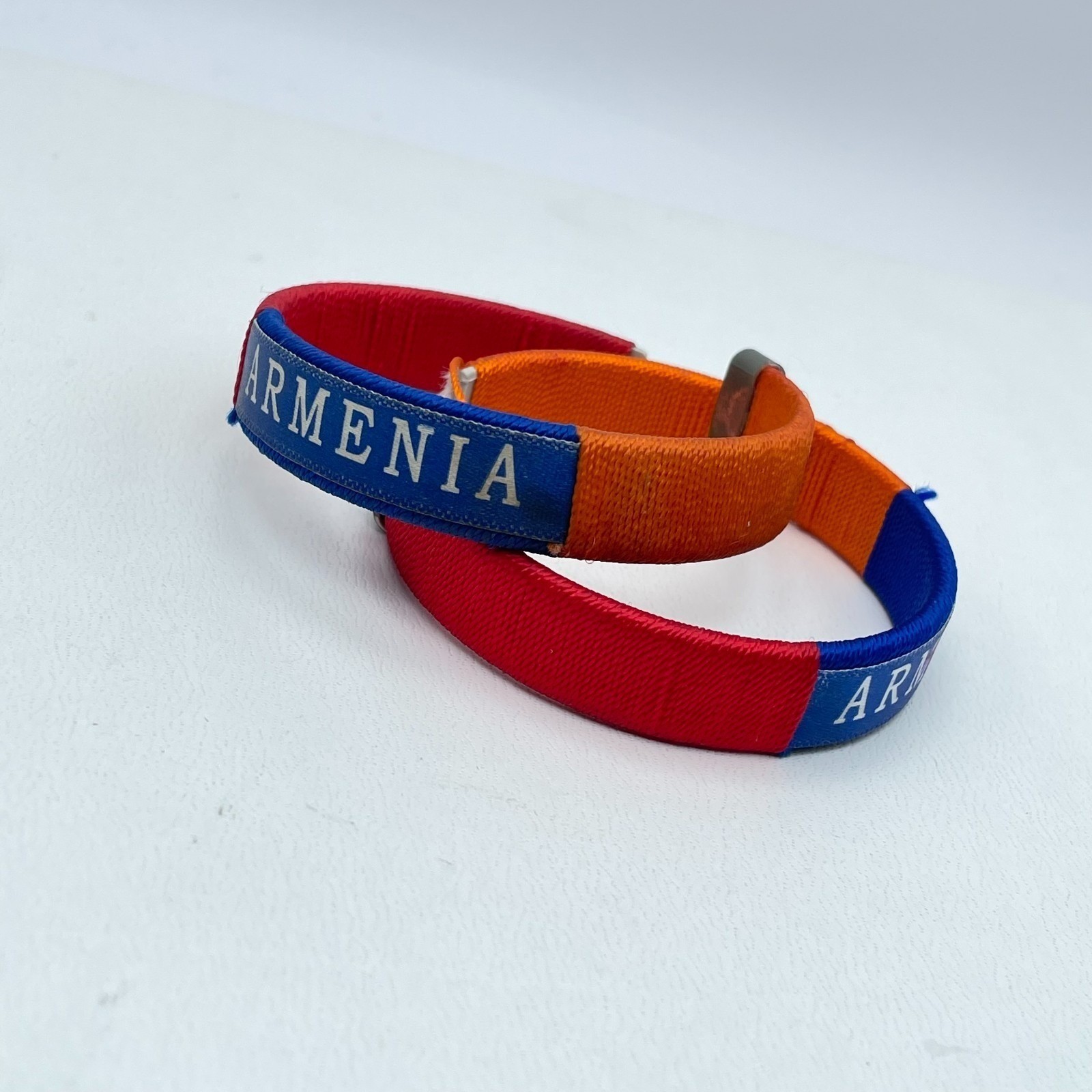 Lot Of 2 Armenia-Themed Patriotic Red Blue Orange Thread C-Souvenir Bracelets