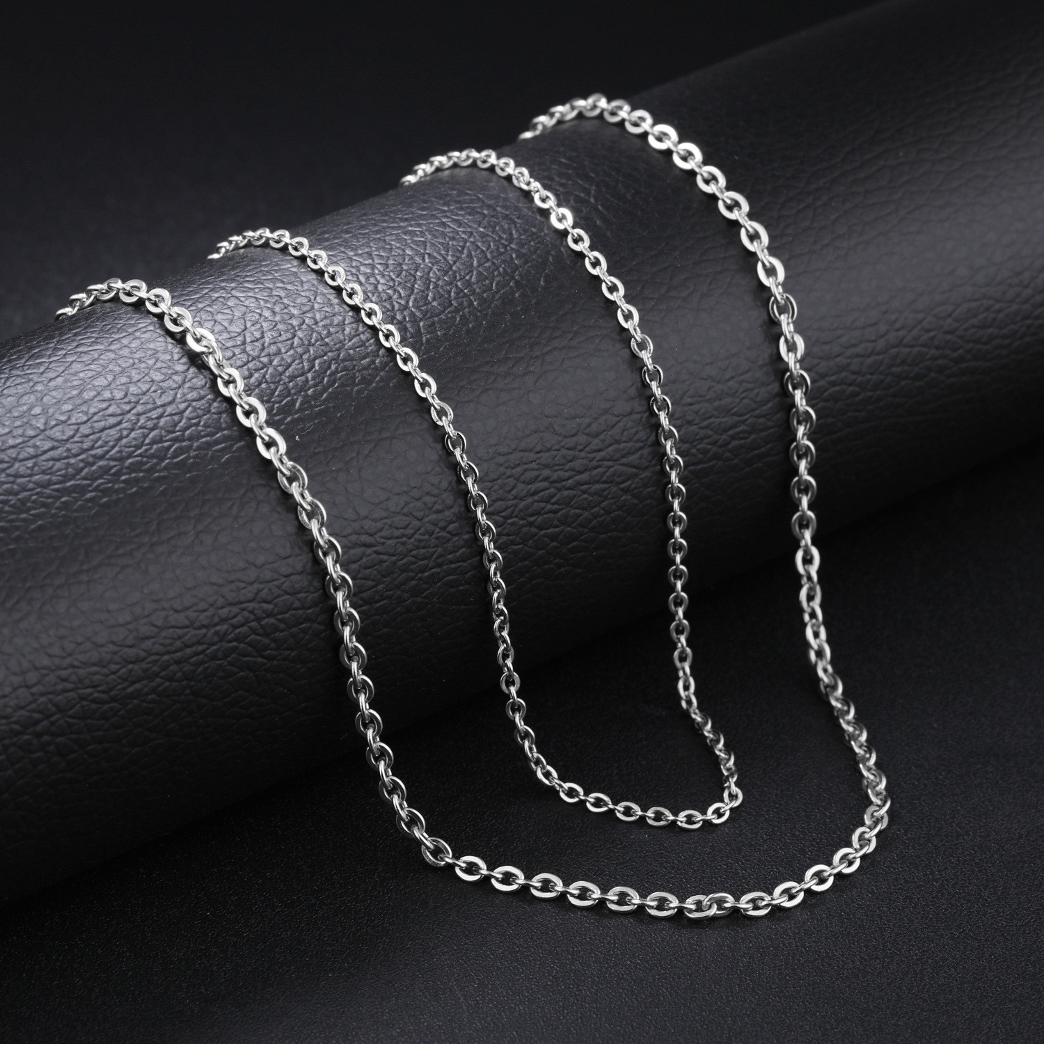 10/20/50pcs 1.6/2/2.4/3mm Stainless Steel Flat “O” Rolo Cable Chain Necklace