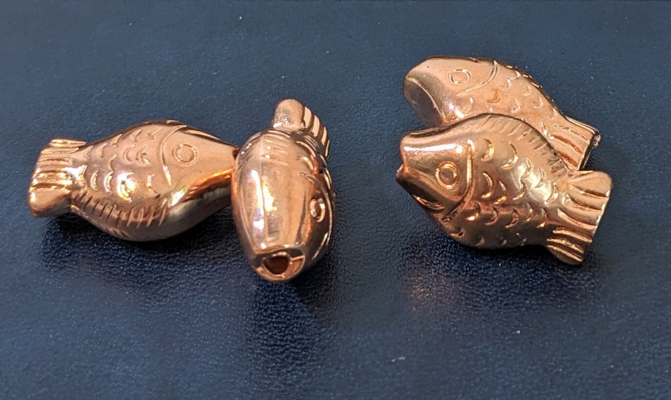 Fish Beads for Jewelry Making Copper 22mm Mix Fish 50 pcs