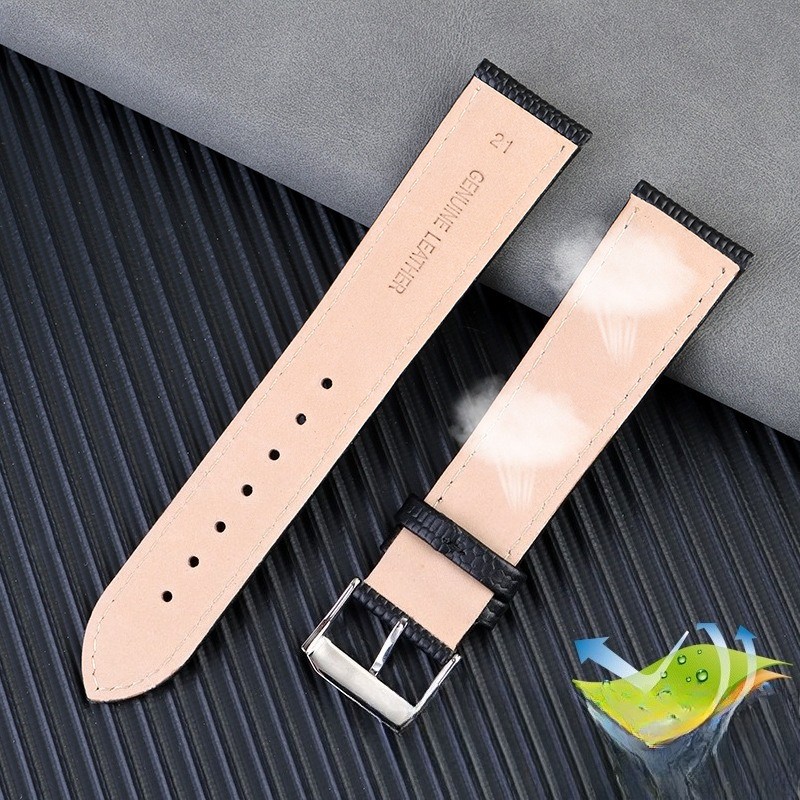 For Movado 0607122/606088 quality lizard Grain genuine leather watch strap 15 21