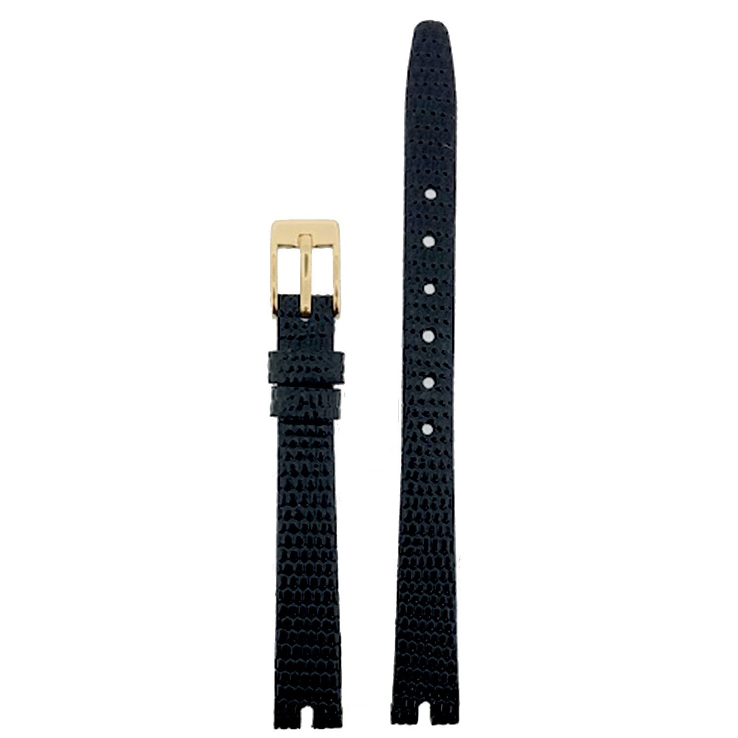 Watch Strap fits Gucci 2000L 10mm Leather Black Brown with Center Cut