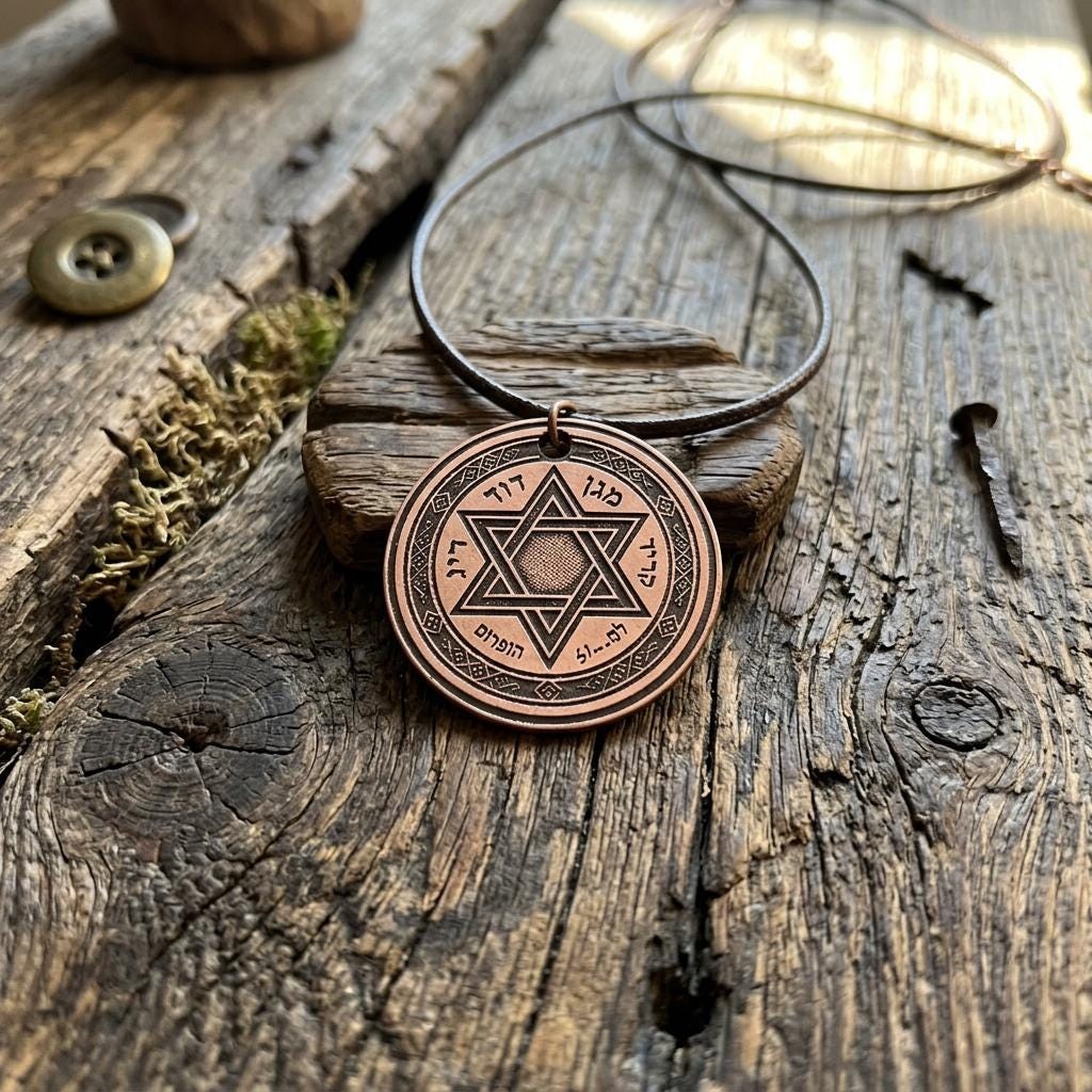 Pure Copper Spiritual Seal of Solomon Necklace – Handmade Boho Gift