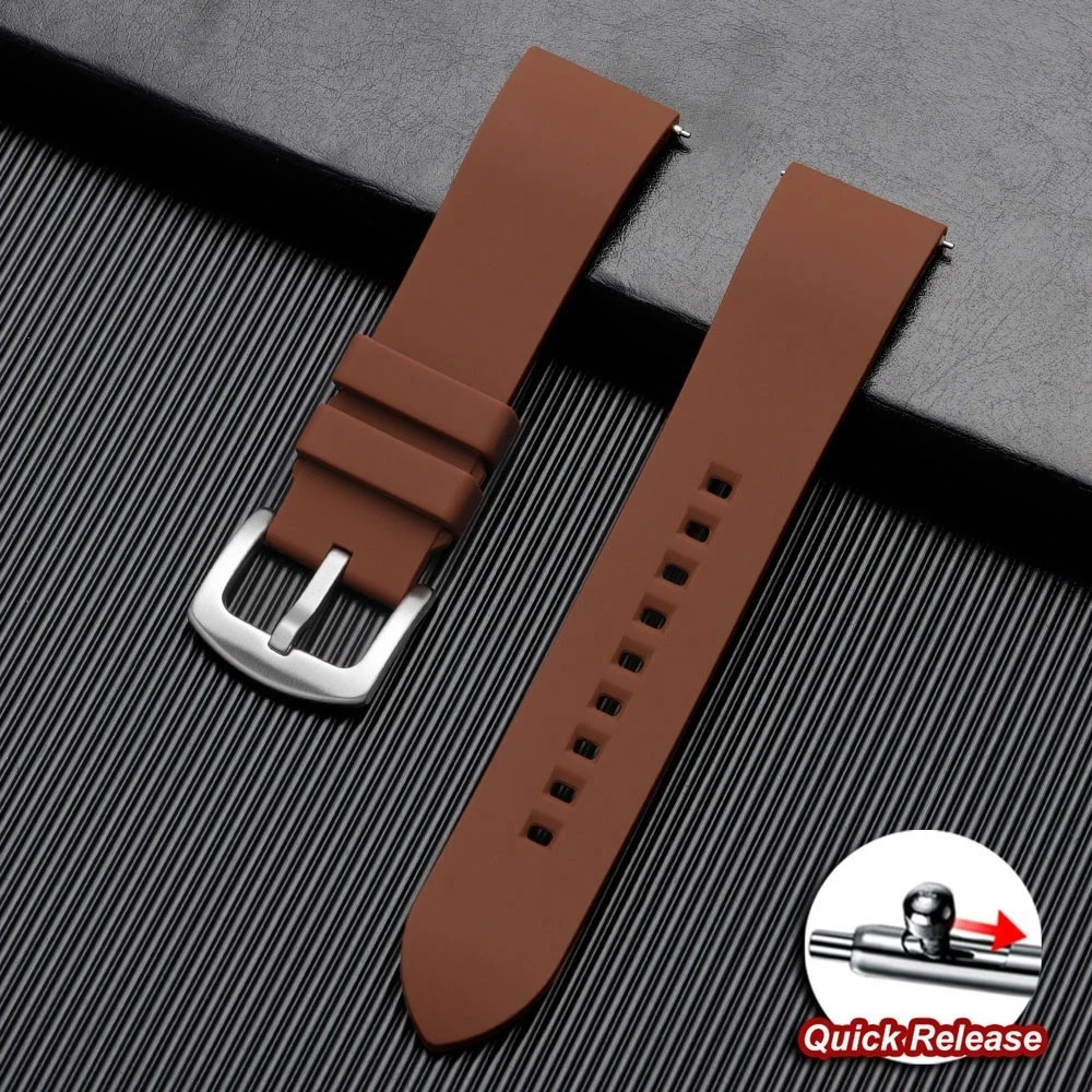 Universal Silicone Watch Band 18mm 20mm 22mm 24mm Quick Release Rubber Strap