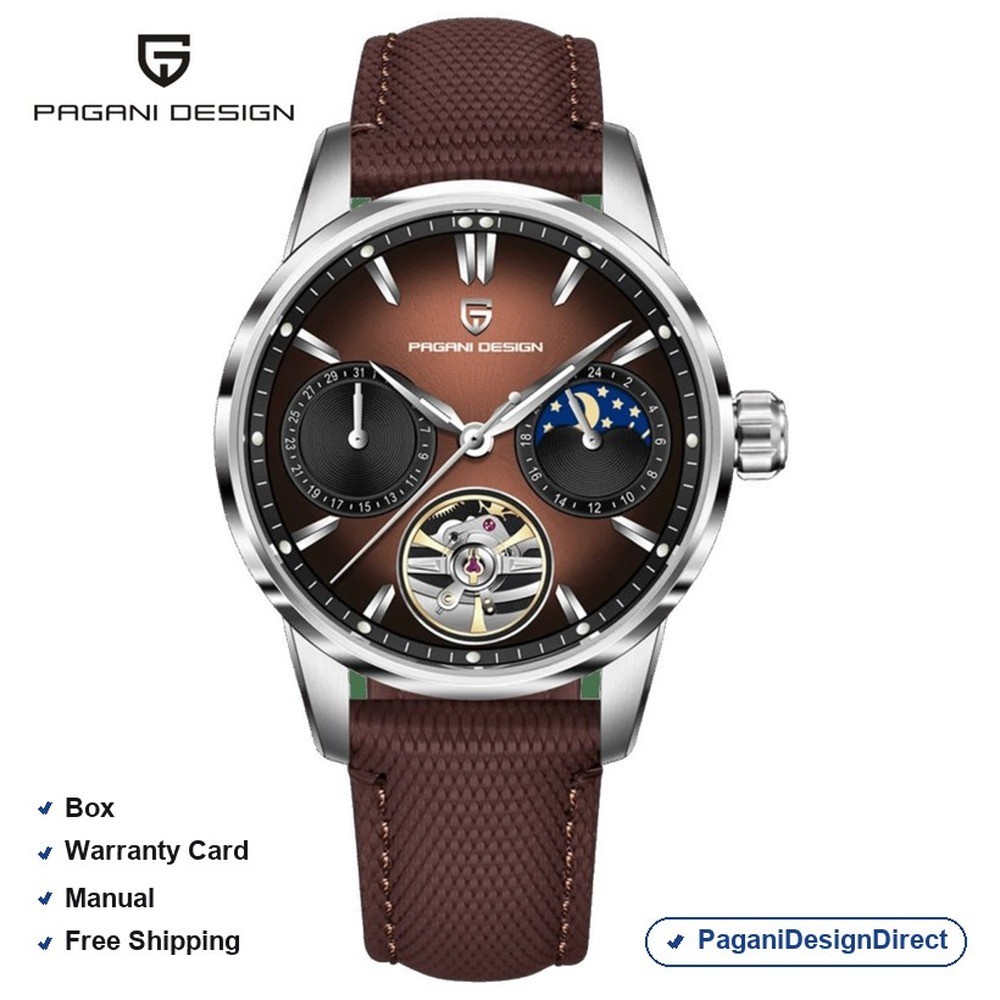 Pagani Design PD-YS021 Silver Brown Stainless Steel Automatic Men’s Watch