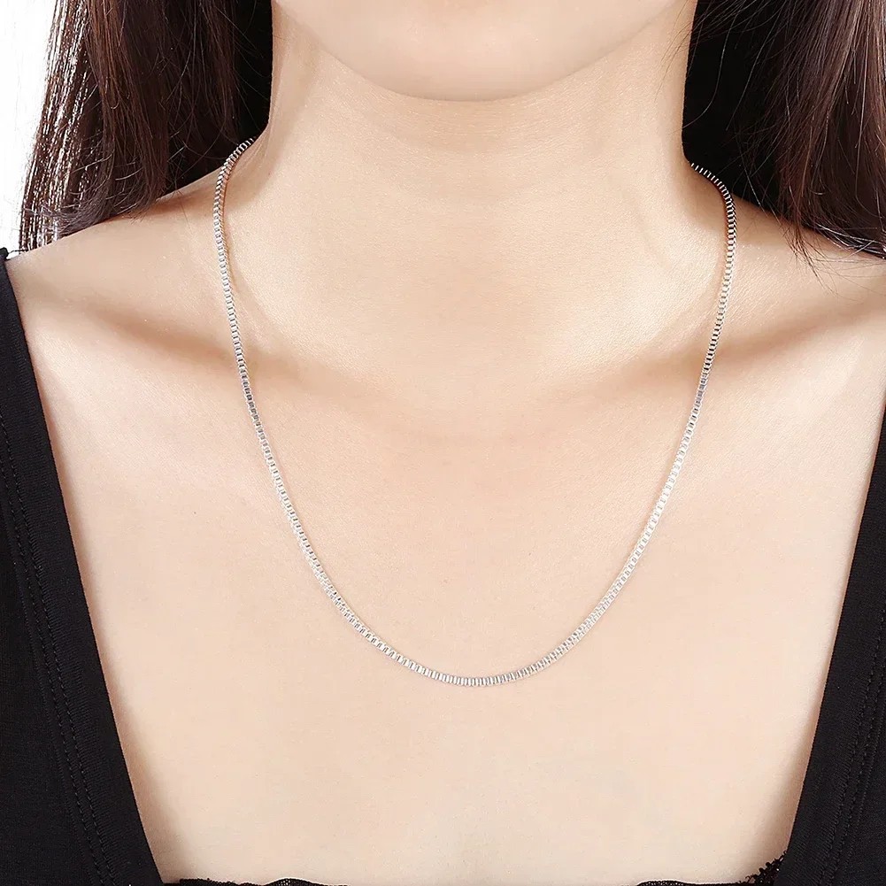 925 Sterling Silver Necklace 16/18/20/22/24 inches fine 1.5MM Box chain