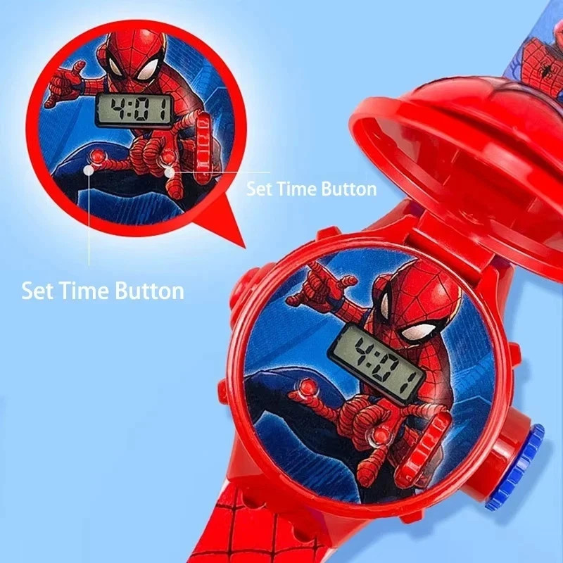 Spiderman 3D Projection Children Watches for Kids Wristwatch