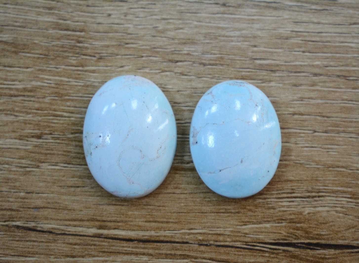 Rare Natural Armenian Turquoise Pair – 35.5 Carats, 2 in 1 lot