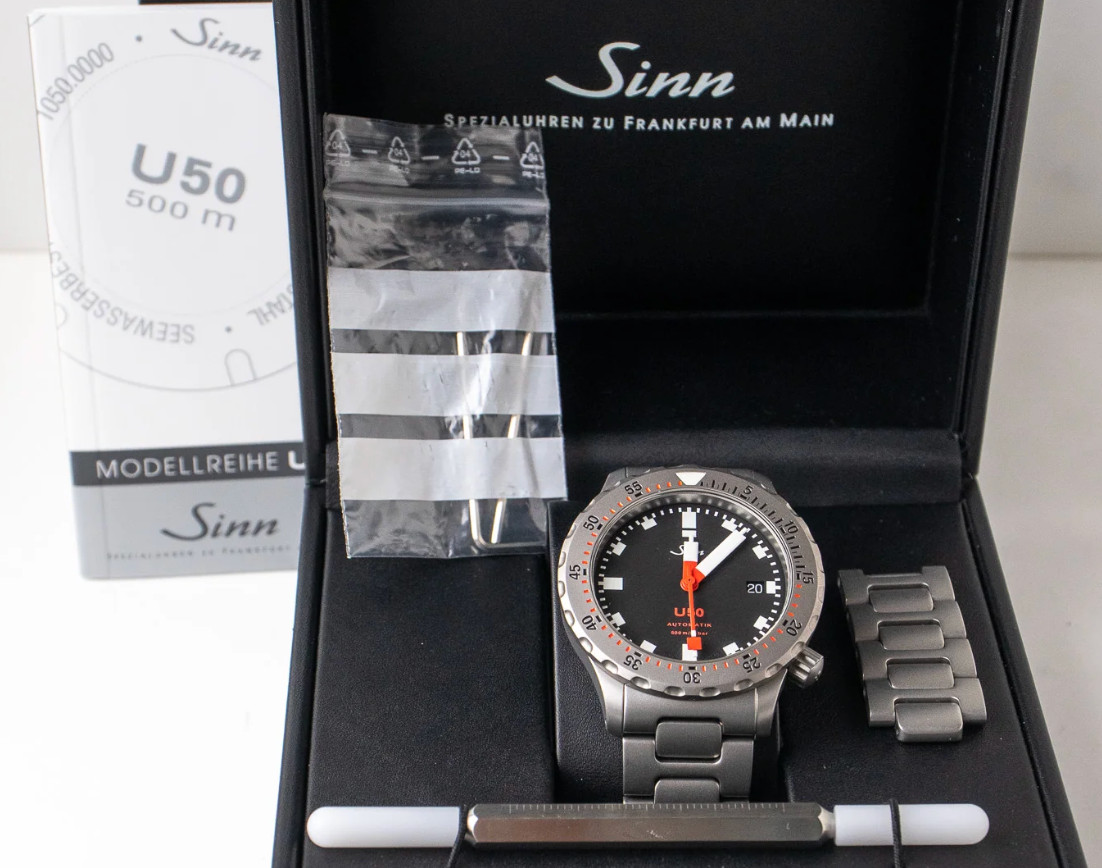 Sinn U50 German made watch With Box/Papers/Card Full Set, all links – Very Clean