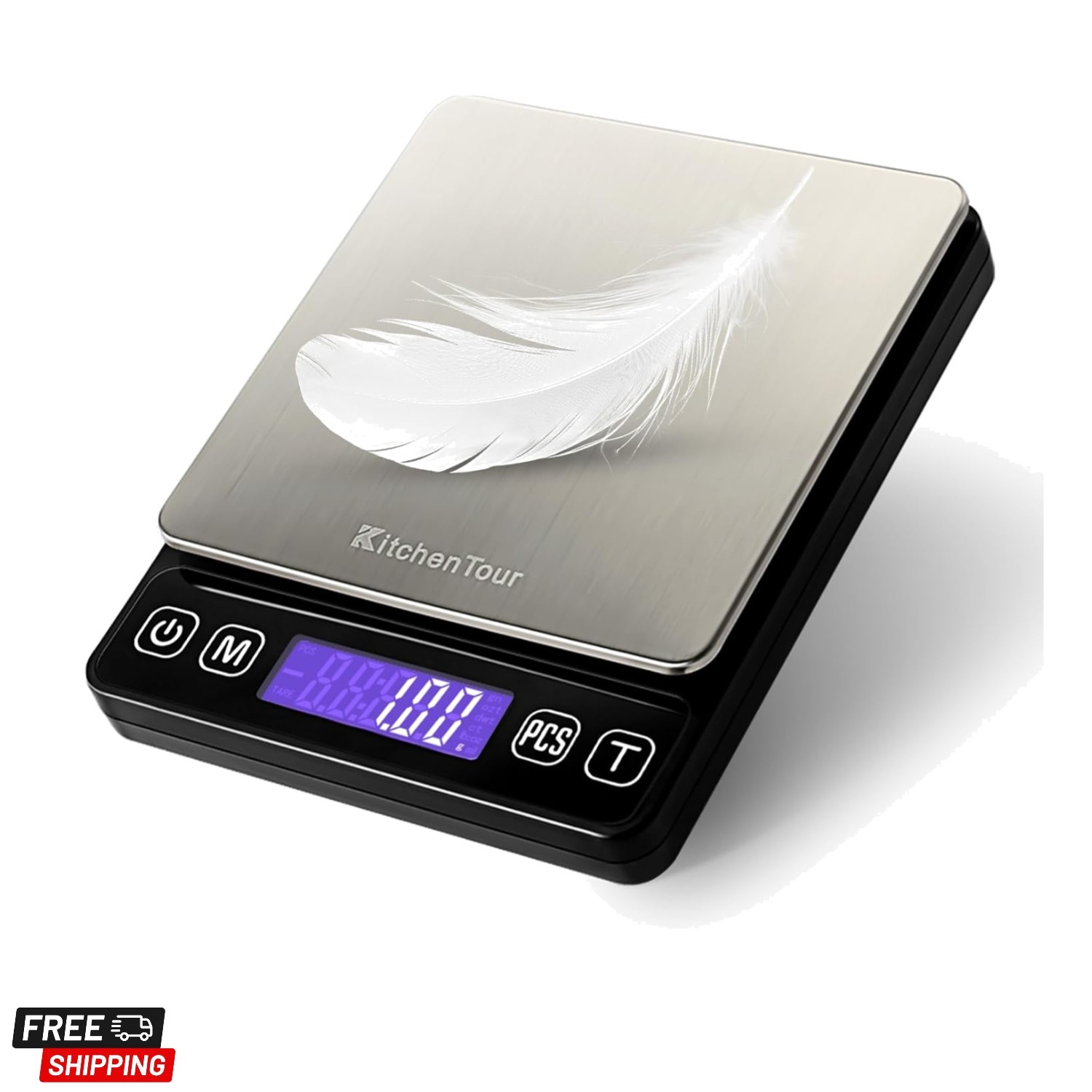 KitchenTour Mini Gram Scale for Coffee, Jewelry and Small Items, 500g x 0.01g…
