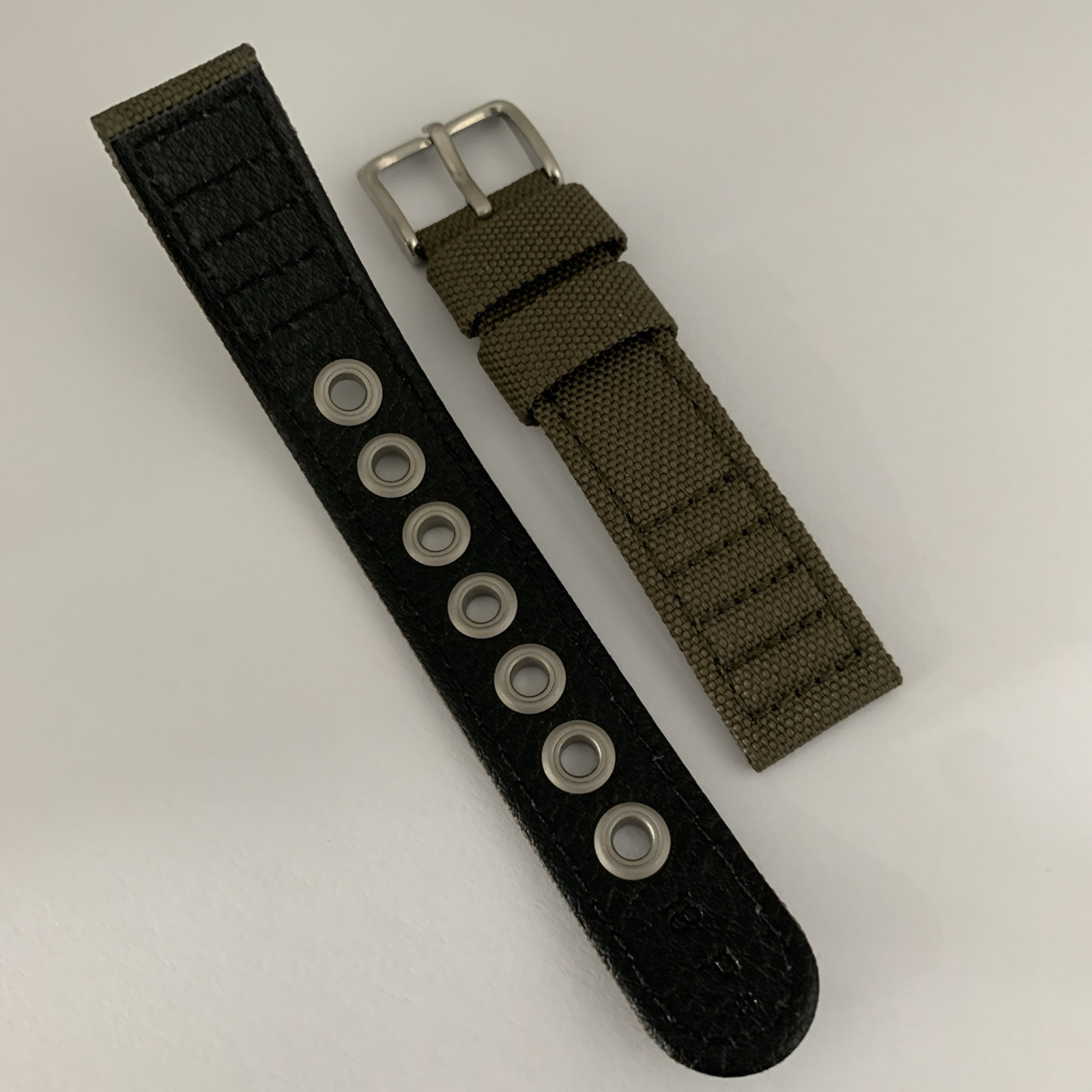Genuine Citizen 18mm Green Canvas Watch Strap For BM8180-03E Military Watches