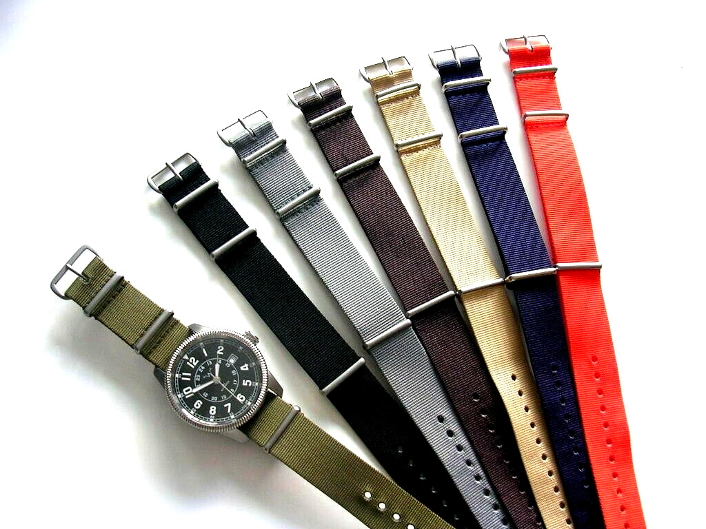 20mm Tan NATO g10 Ballistic weekend watch strap stitch Bonded IW SUISSE 18 22 24