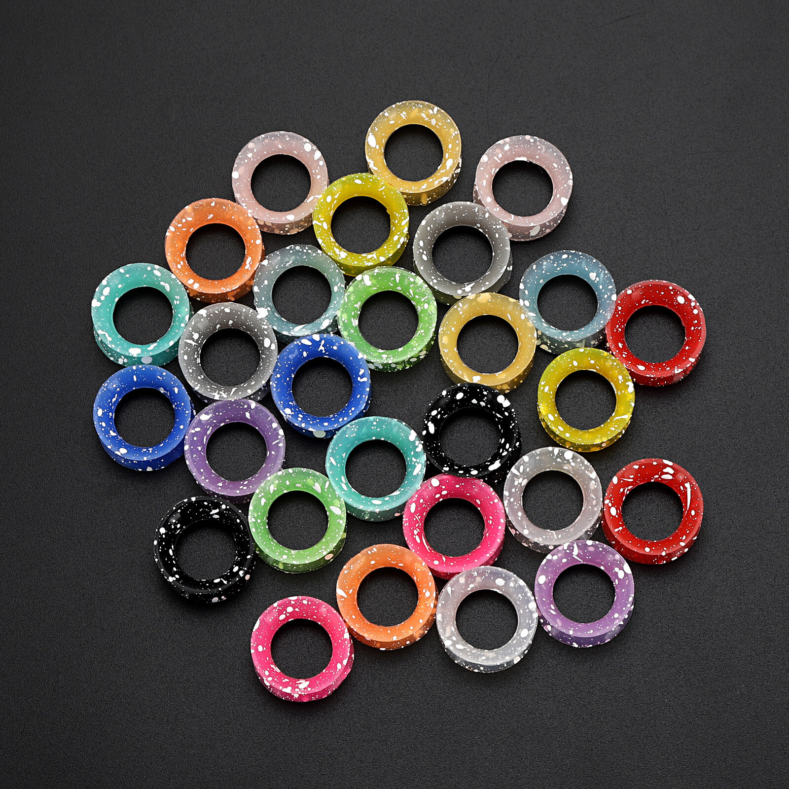 PAIR-ULTRA THIN EAR SKINS TUNNELS-White Dots Silicone Ear Gauge-Soft Ear plugs