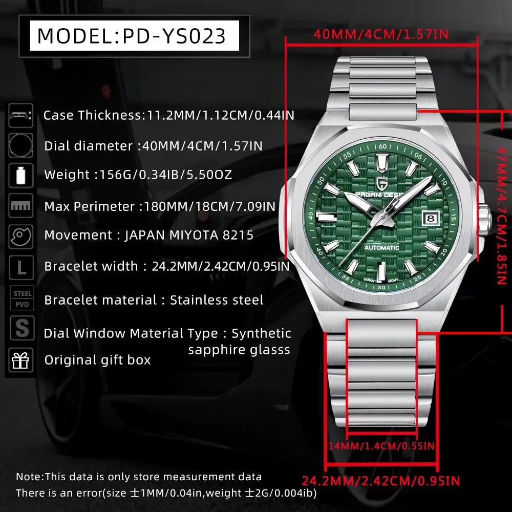 Pagani Design PD-YS023 Blue Stainless Steel Automatic Men’s Watch