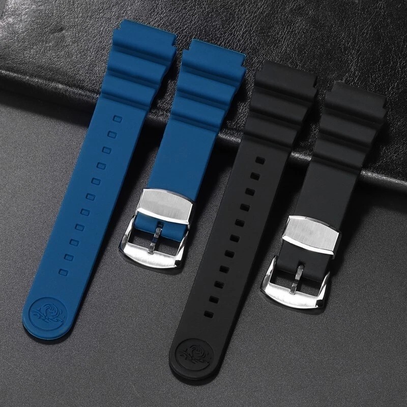 20mm-22mm for SEIKO Prospex BLACK SRP779 SRPC91 Silicon Rubber Watch Band.