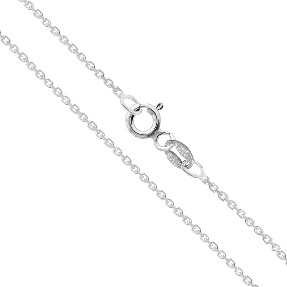 Sterling Silver Rolo Link Chain Italian Round Necklace Solid 925 Italy New 1mm