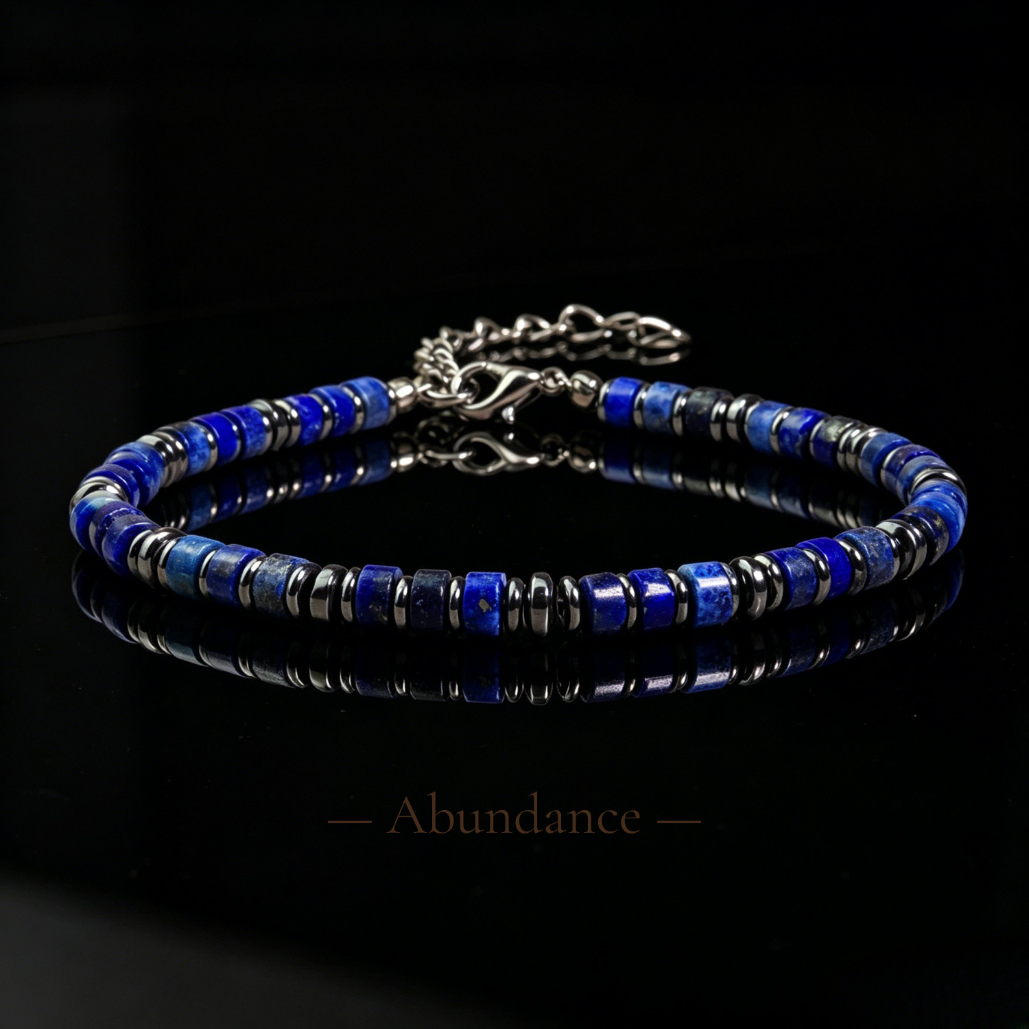 Natural Lapis Lazuli Hematite Stone Bracelet Crystal Healing Protection Men Gift