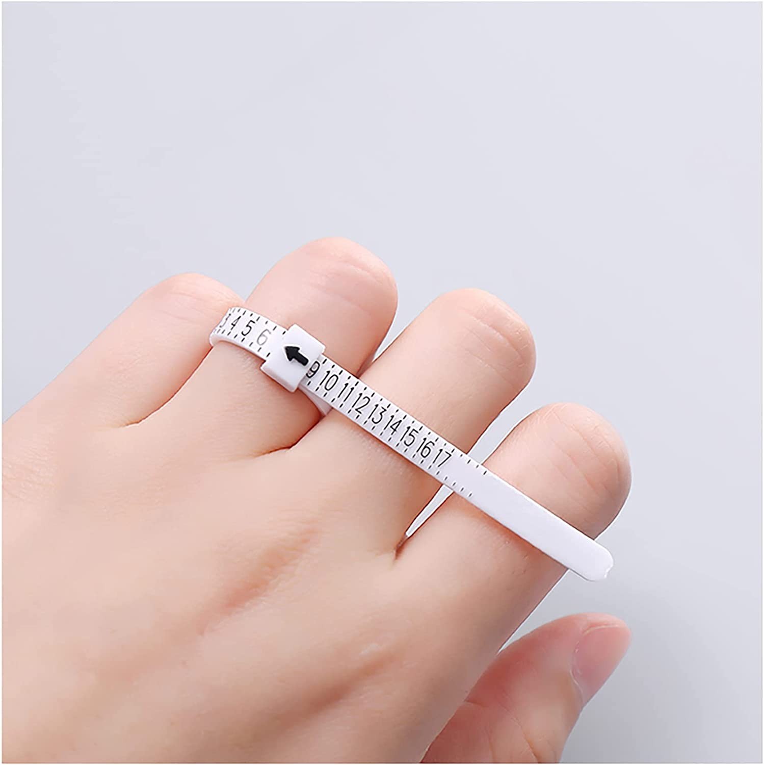 2PCS Ring Sizer Measure Tool Gauge Plastic Finger Sizing Finder Reusable 1-17