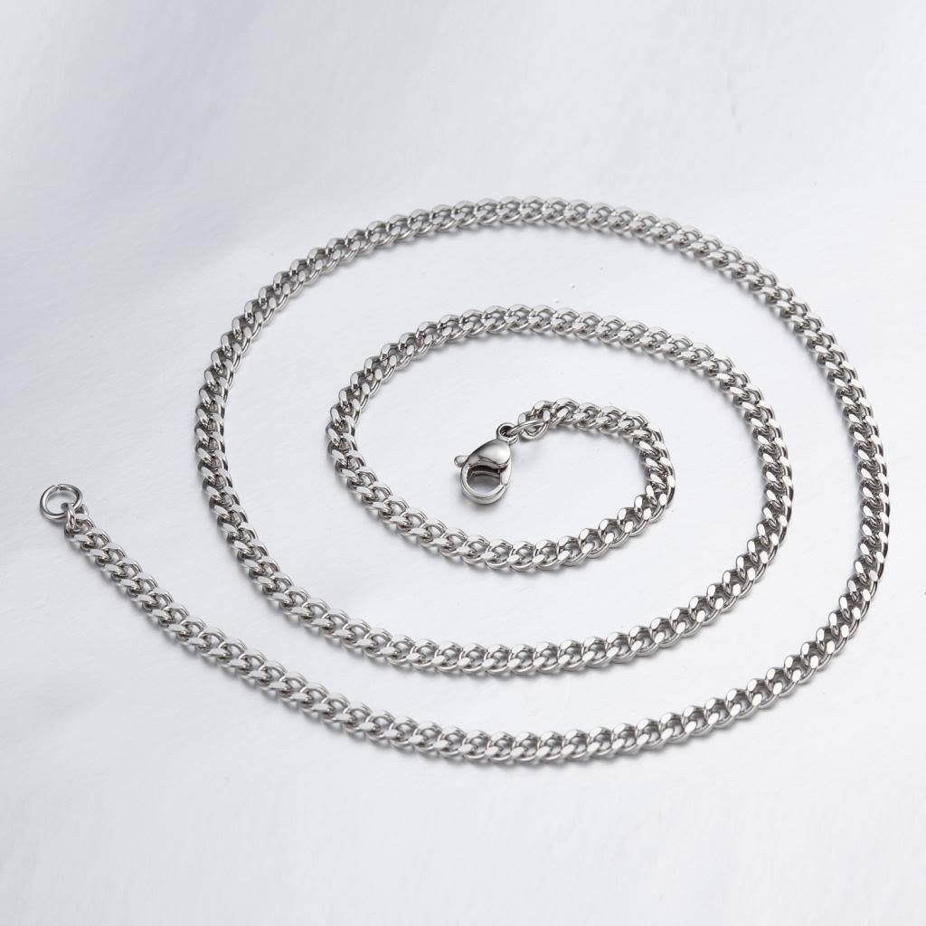 1.8 mm 10″-100″ Silver Stainless Steel Curb Necklace Chain Sb70 USA Seller