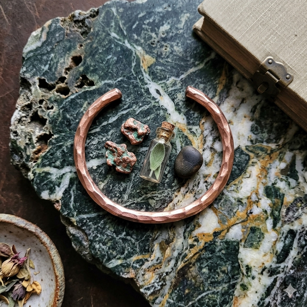 Hammered Solid Copper Cuff Pure Copper Arthritis Therapy Heavy Bracelet