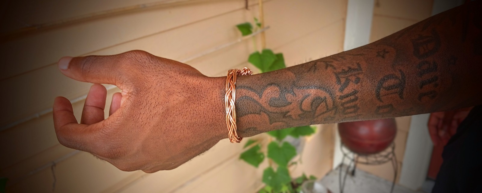 Handmade Braided Ancient Pure Cuff Copper Bracelet