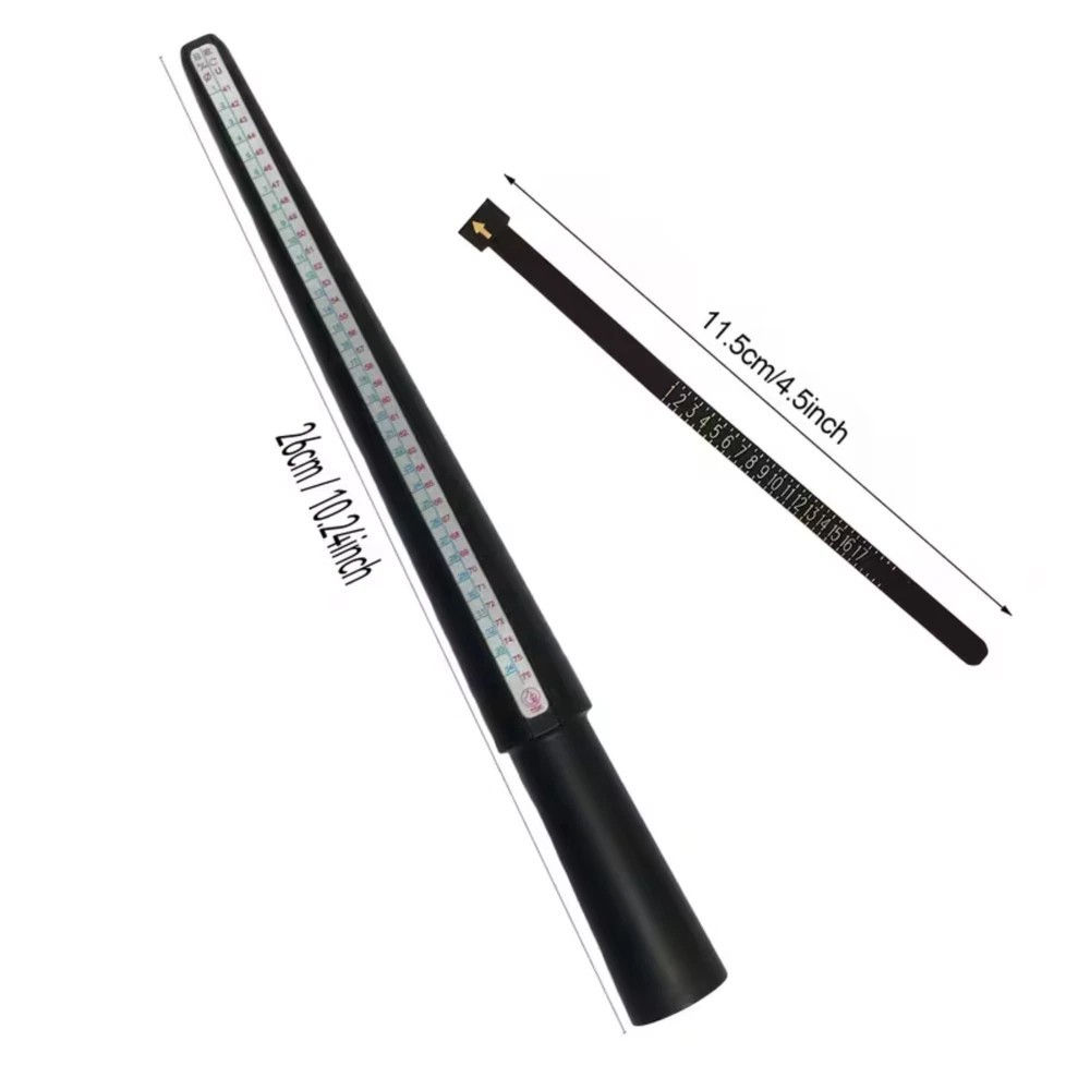 Ring Sizer Gauge Mandrel Finger Sizing Measure Stick Standard Tool Sliver