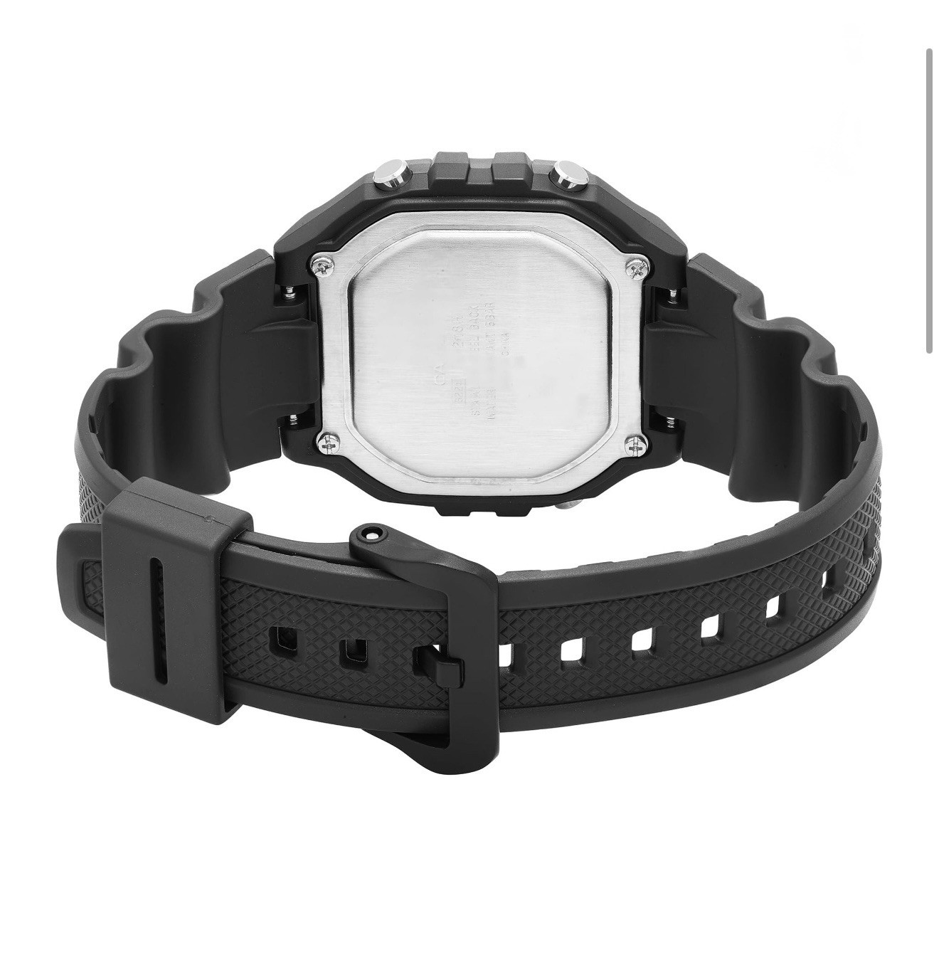 Casio W218H-1AV, Chronograph Watch, Black Resin Band, Alarm, Illuminator, NEW