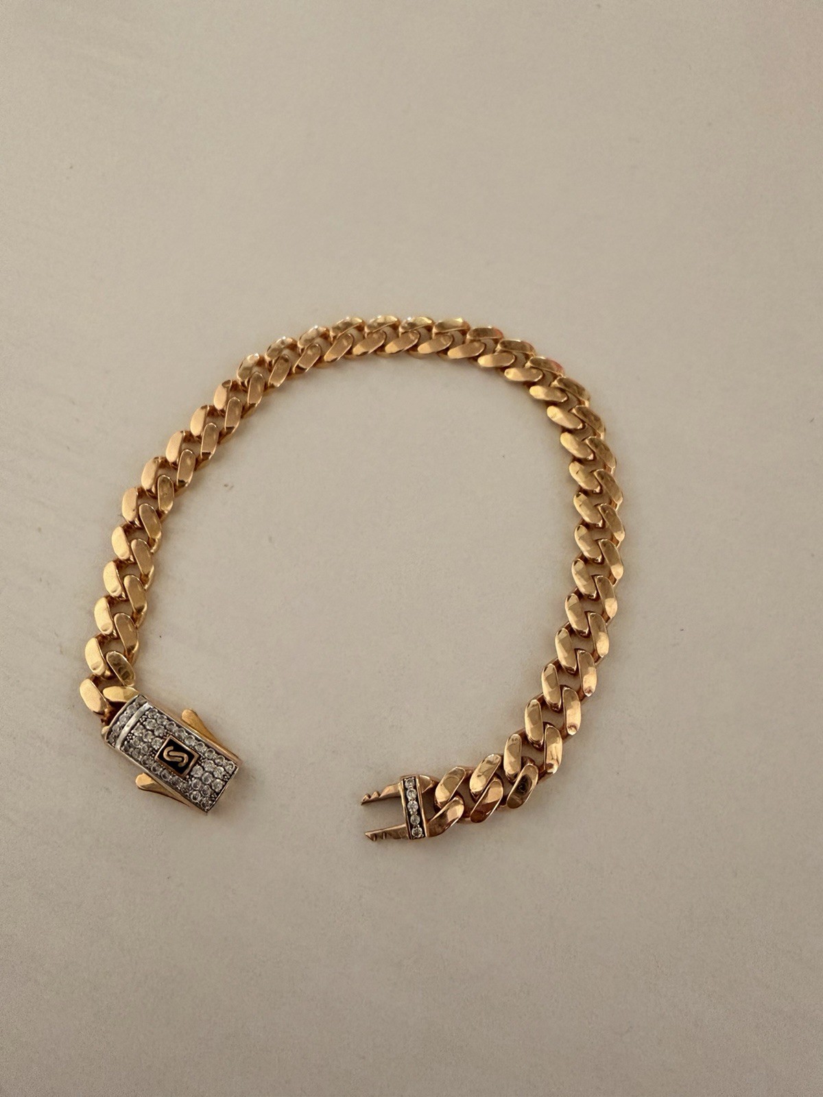 21k Gold Monaco Chain Bracelet