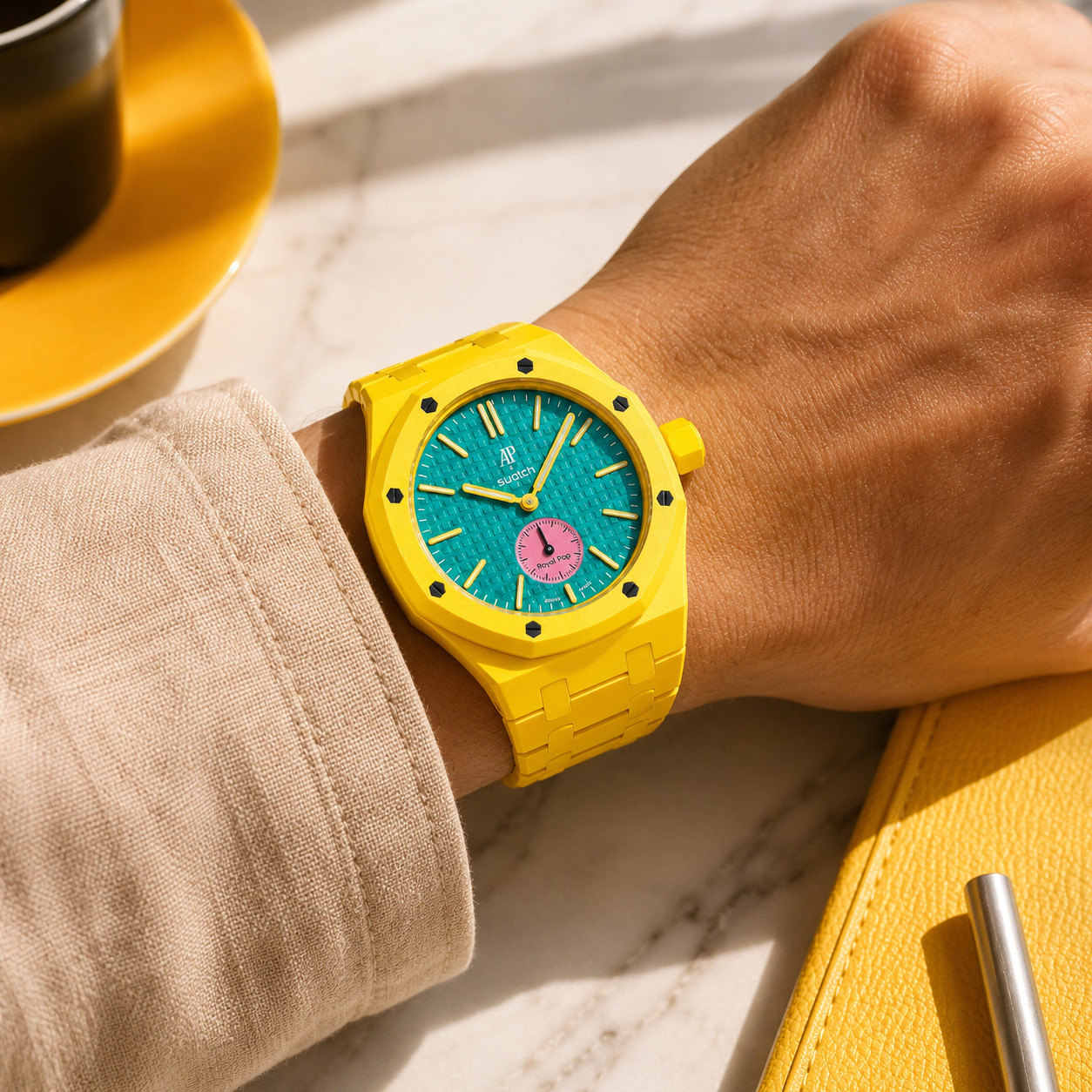 Bioceramic Case Ceramic Band ROYALPOP SWATCH x AP Collab Watch Mod Kit