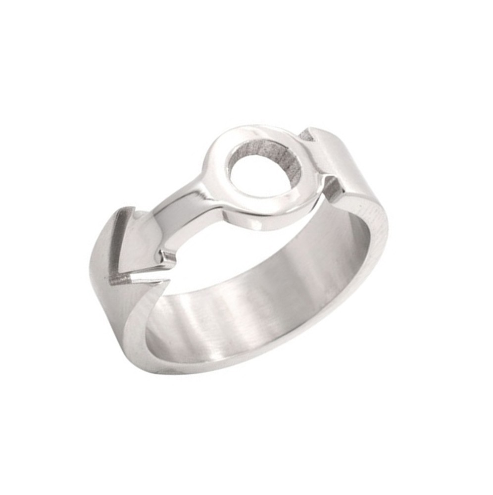 Pride Shack – Mars Male Symbol Cut Out Design Ring – Mens Gay Pride Steel Ring