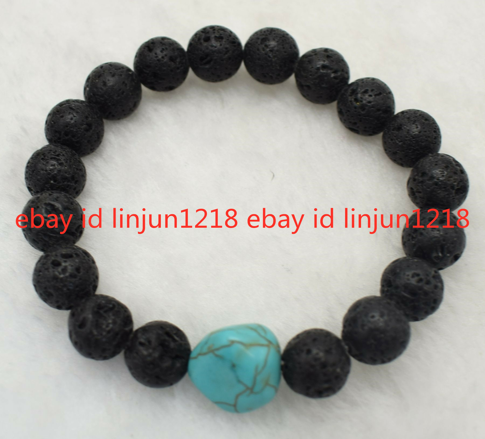 8mm 10mm Bracelet Chakra Healing Beads Lava Natural Turquoise Stone 7.5”
