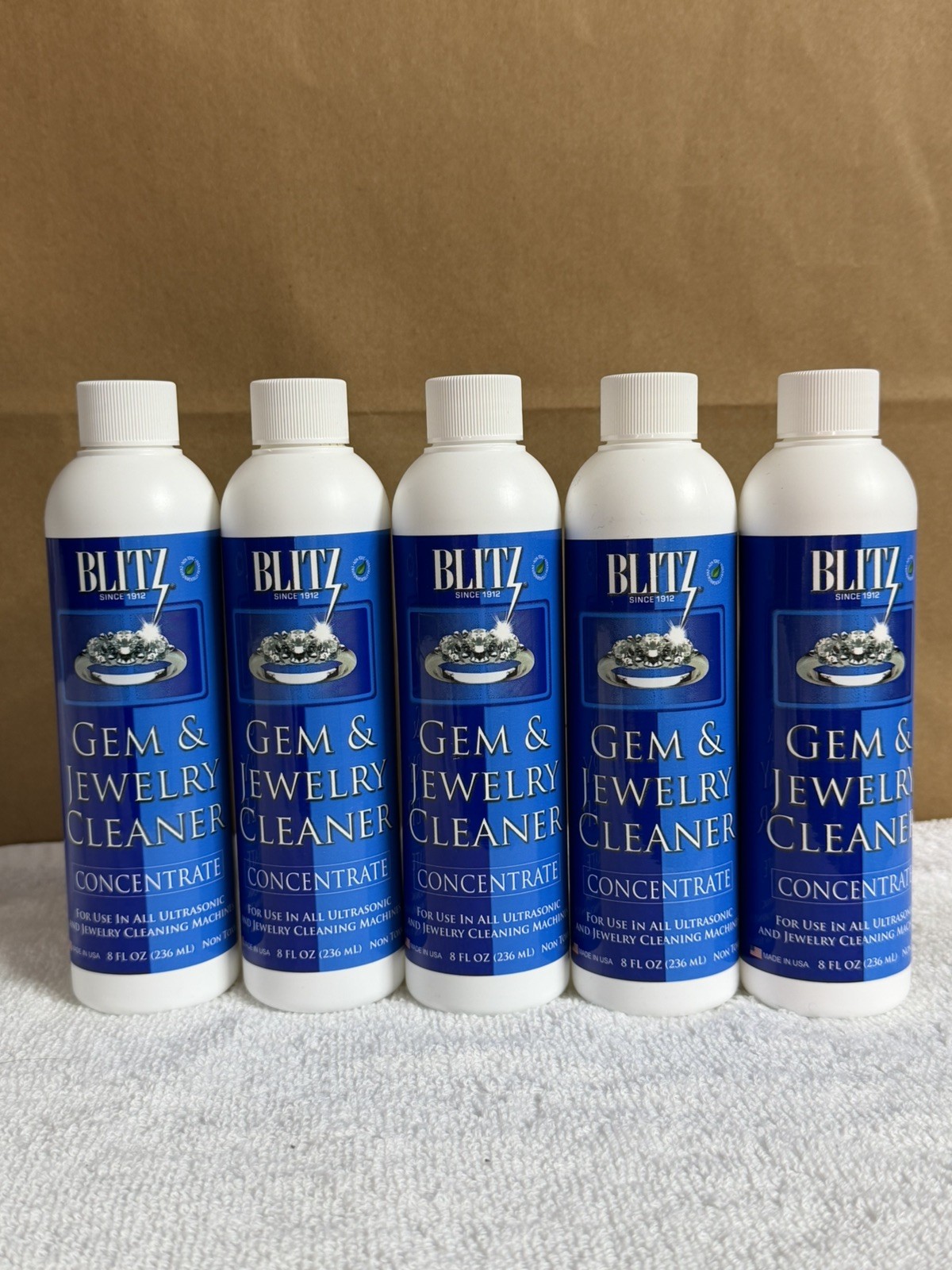 Blitz Gem & Jewelry Cleaner Concentrate 8 fl oz Non-Toxic for Gold & Diamond