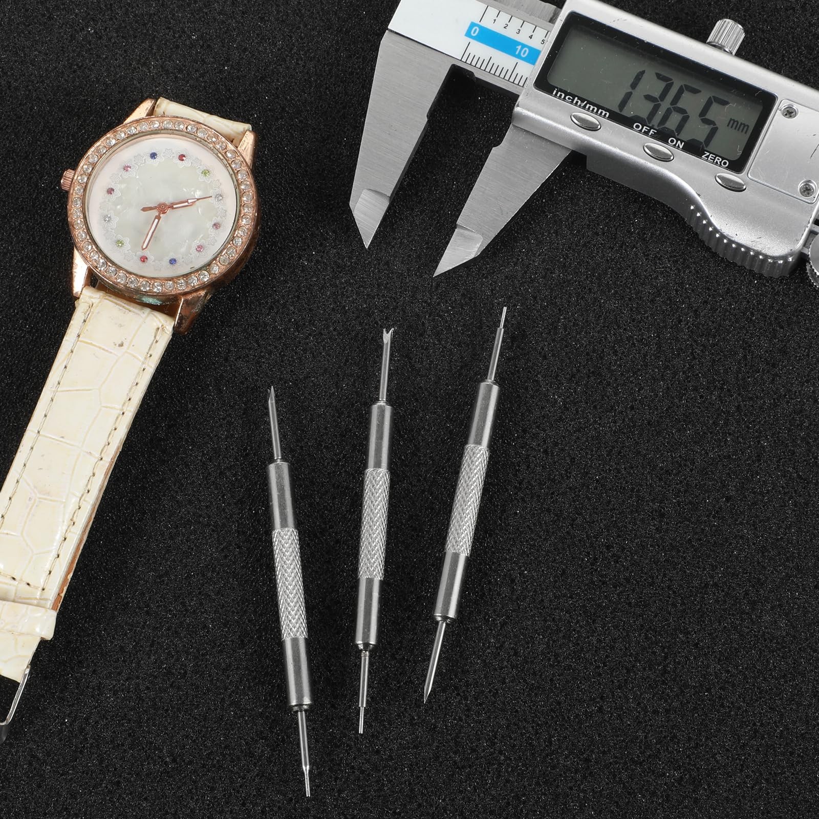 Mabor 3 Pack Stainless Steel Spring Bar Tool Double-Ended Watch Band Silver