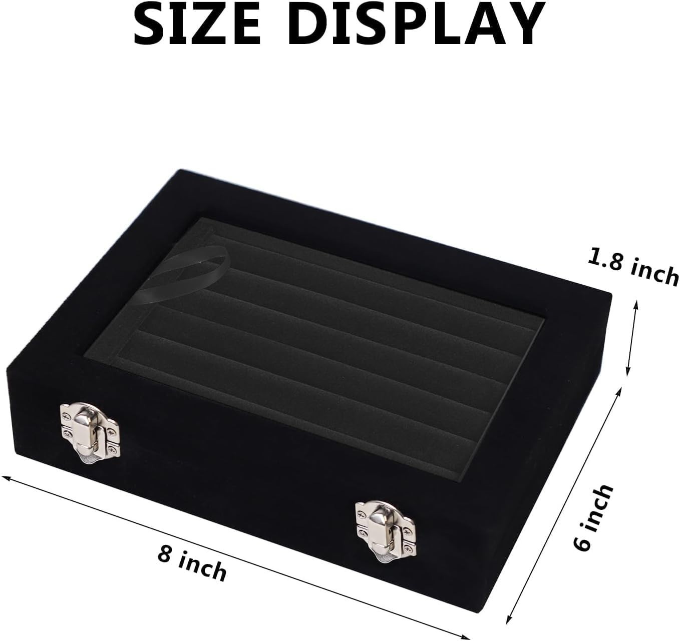 Jewelry Box Rings Organizer Tray 7 Slots Velvet Jewelry Earring Storage Box With
